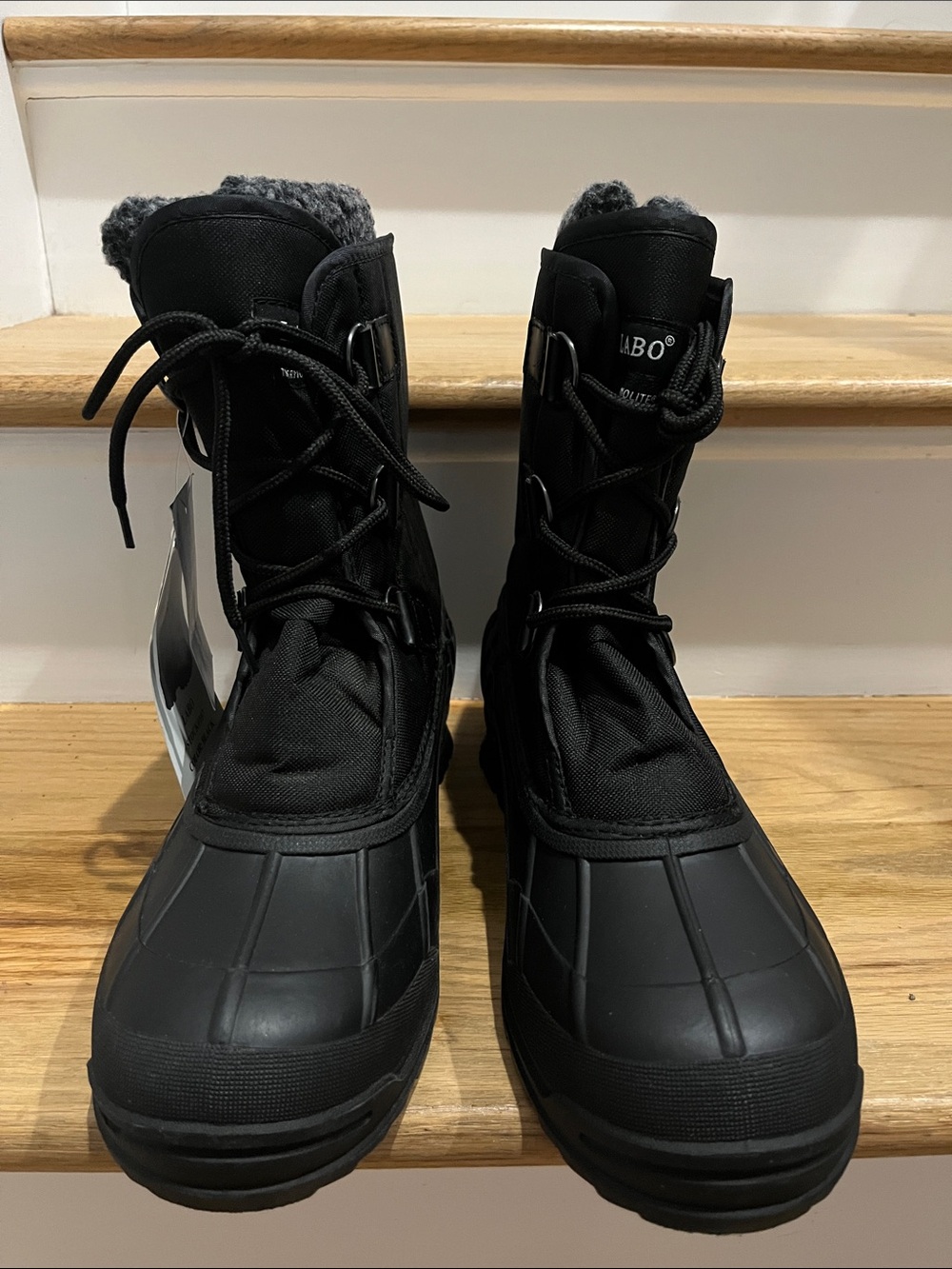 Men's Black Insulated Lace-Up Winter Boots